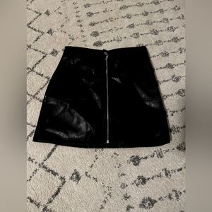 black leather made in italy mini skirt
